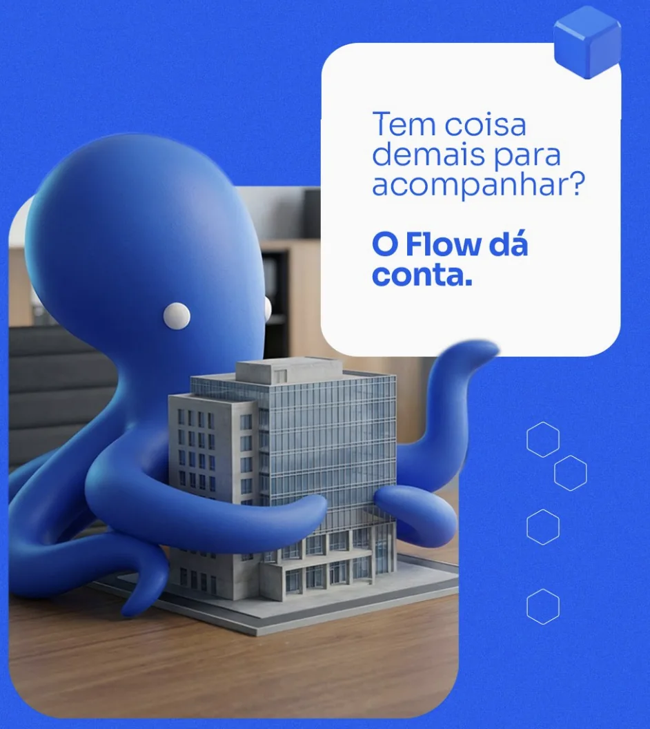 Polvo do Flow abraçando um prédio: tem coisa demais para acompanhar? O Flow dá conta
